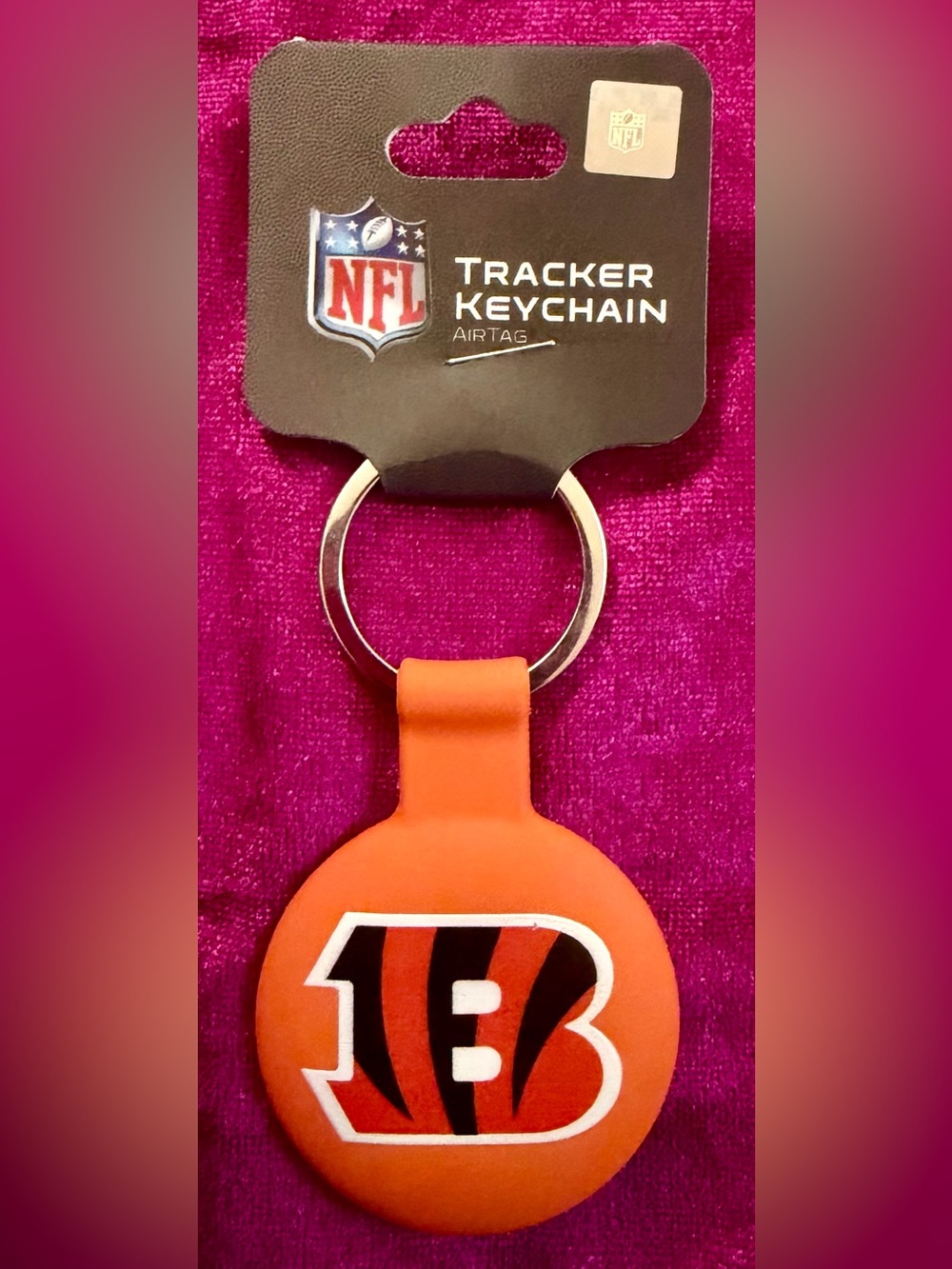 NFL Cincinnati Bengals Orange Silicone Tracker Keychain